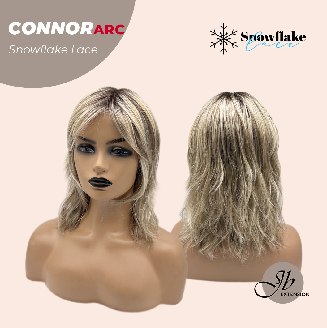 [PRE-ORDER] JBEXTENSION 13 Inches Dark Mix Blonde Curly Pre-Cut Arc Snowflake Lace Frontlace Glueless Wig CONNOR【BENDY EAR TABS】