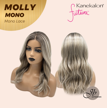 JBEXTENSION MOLLY MONO Monofilament Handmade Wig 6X5 Full Monofilament Hand Tied Top Wig 18 Inches Ash Blonde Mono Lace Wig with Anti-slip Silicone Strips Glueless Wig MOLLY MONO【BENDY EAR TABS】