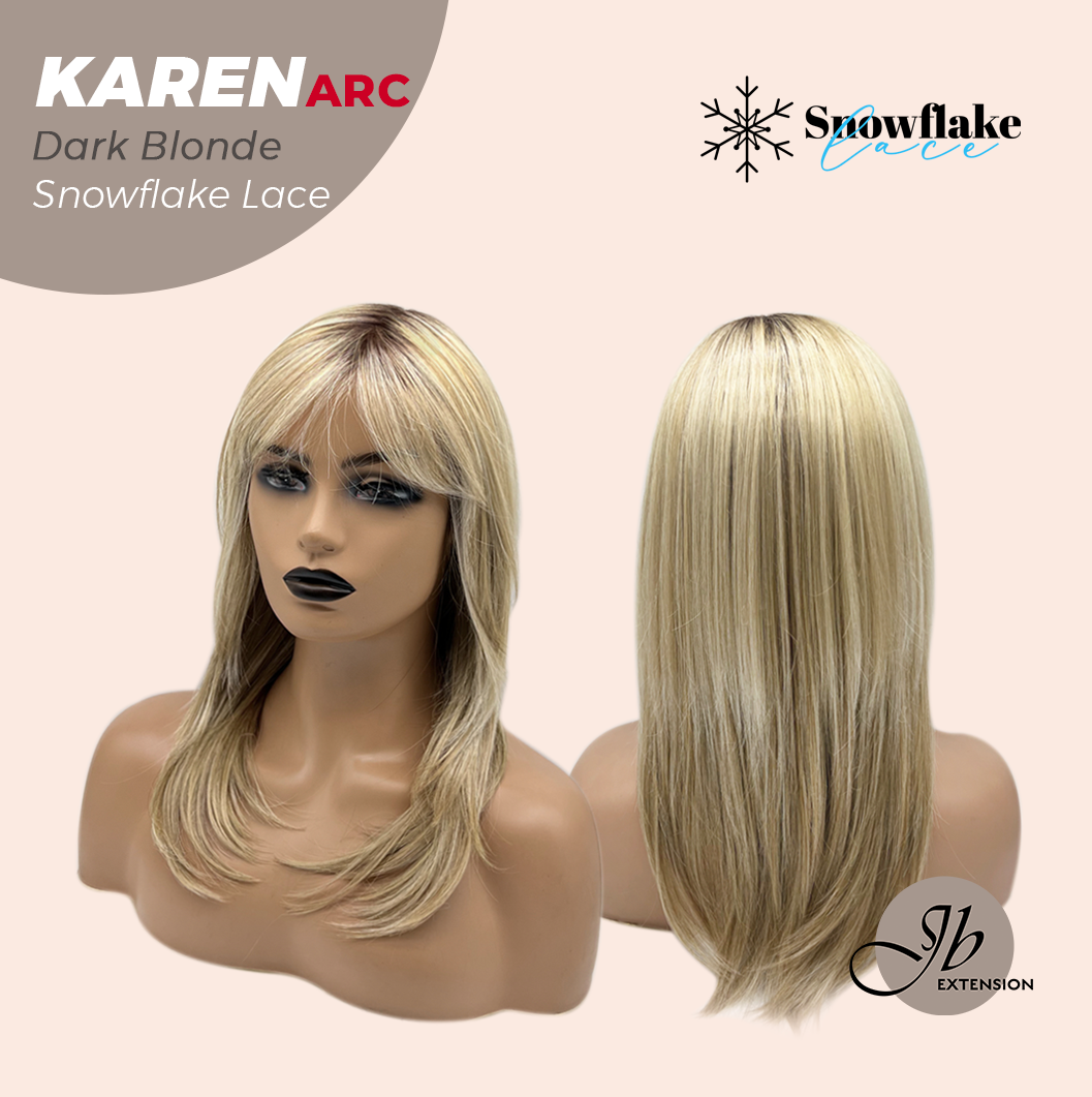 [PRE-ORDER] JBEXTENSION 18 Inches Dark Blonde Pre-Cut Arc Snowflake Lace Frontlace Glueless Wig KAREN DARK BLONDE【BENDY EAR TABS】