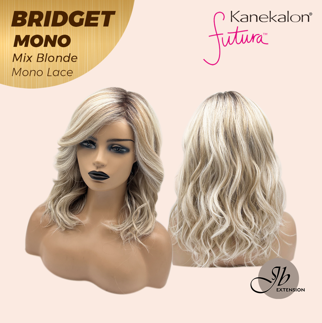 JBEXTENSION BRIDGET MONO Monofilament Handmade Wig 6X5 Full Monofilament Hand Tied Top Wig 15 Inches Mix Blonde Mono Lace Wig With Anti-slip Silicone Strips Glueless Wig BRIDGET MONO MIX BLONDE【BENDY EAR TABS