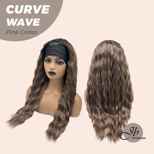 JBEXTENSION 26 Inches Long Wave Pine Cones Headband Wig CURVE WAVE - PINE CONES