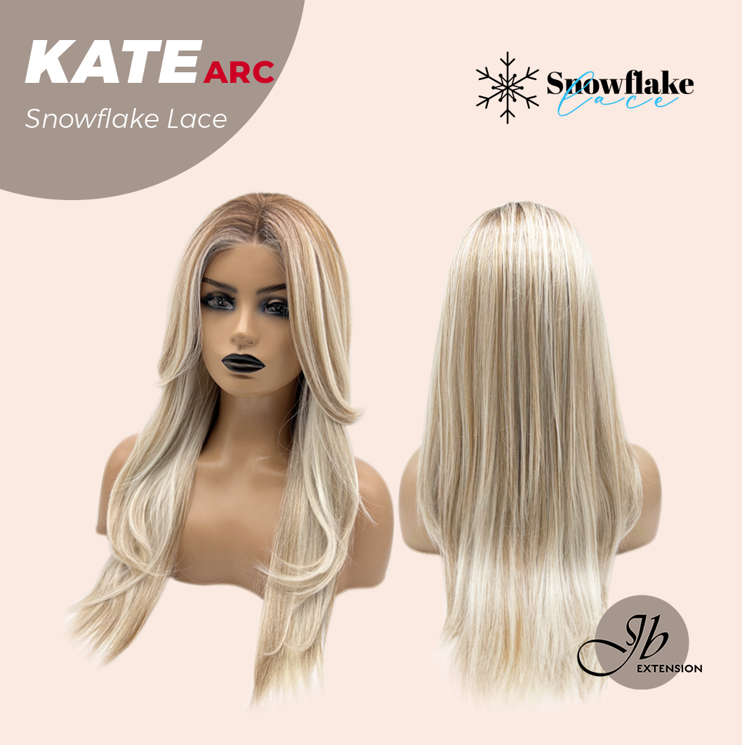 JBEXTENSION 24 Inches Butter Milk Pre-Cut Arc Snowflake Lace Frontlace Glueless Wig KATE【BENDY EAR TABS】