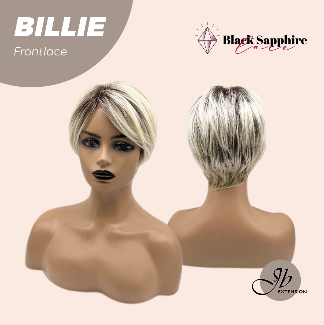JBEXTENSION 9 Inches Pixie Cut Blonde Pre-Cut Frontlace Glueless Black Sapphire Wig BILLIE【BENDY EAR TABS】