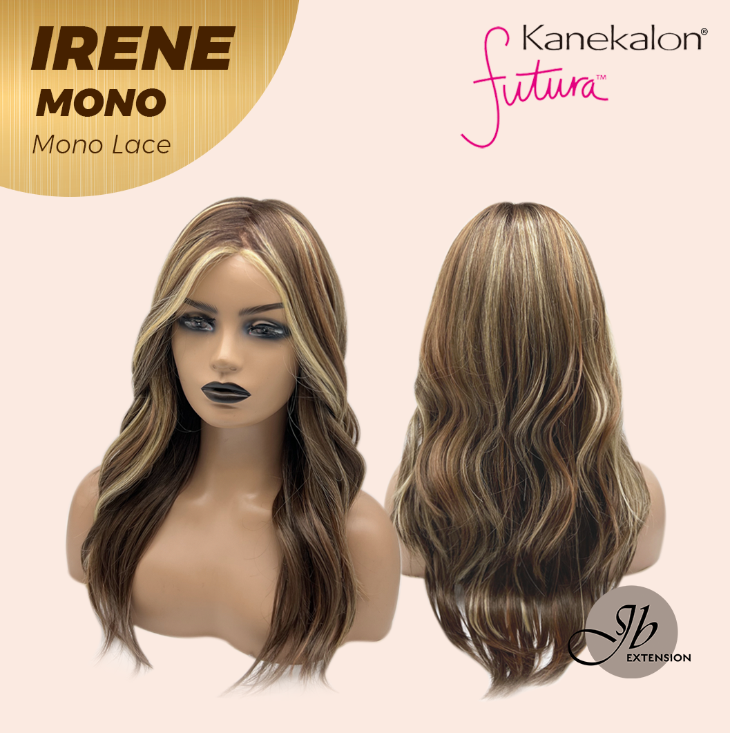 JBEXTENSION IRENE MONO Monofilament Handmade Wig 6X5 Full Monofilament Hand Tied Top Wig 19 Inches Caramel Blonde Highlight Curly Mono Lace Wig With Anti-slip Silicone Strips Glueless Wig IRENE MONO【BENDY EAR TABS】