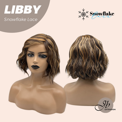[FINAL SALE] JBEXTENSION 11 Inches Wave Caramel Pre-Cut Side Part Snowflake Lace Frontlace Glueless Wig LIBBY【BENDY EAR TABS】