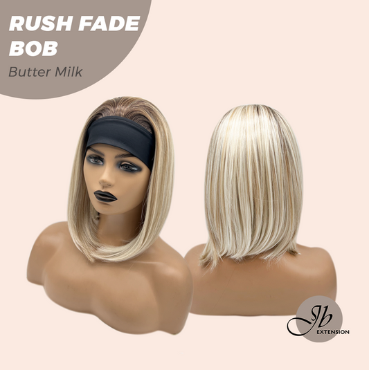 JBEXTENSION 12 Inches Short Hair Butter Milk Headband Wig RUSH FADE BOB - BUTTER MILK