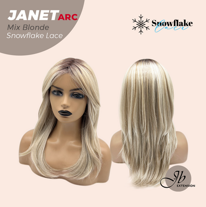 [PRE-ORDER] JBEXTENSION 19 Inches Mix Blonde Pre-Cut Arc Snowflake Lace Frontlace Glueless Wig JANET MIX BLONDE【BENDY EAR TABS】
