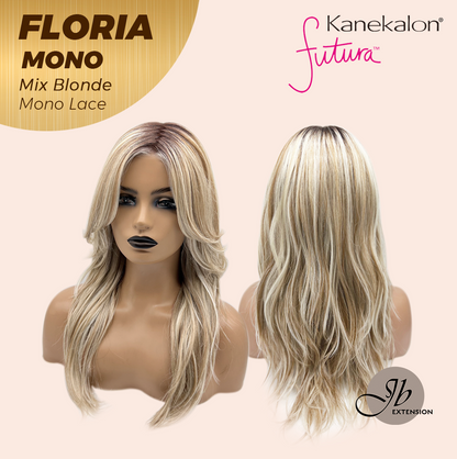 JBEXTENSION FLORIA MONO Full Monofilament Wig 20 Inches Curly Mix Blonde Full Mono Lace Glueless with Anti-slip Silicone Strips Wig FLORIA MONO - MIX BLONDE【BENDY EAR TABS】