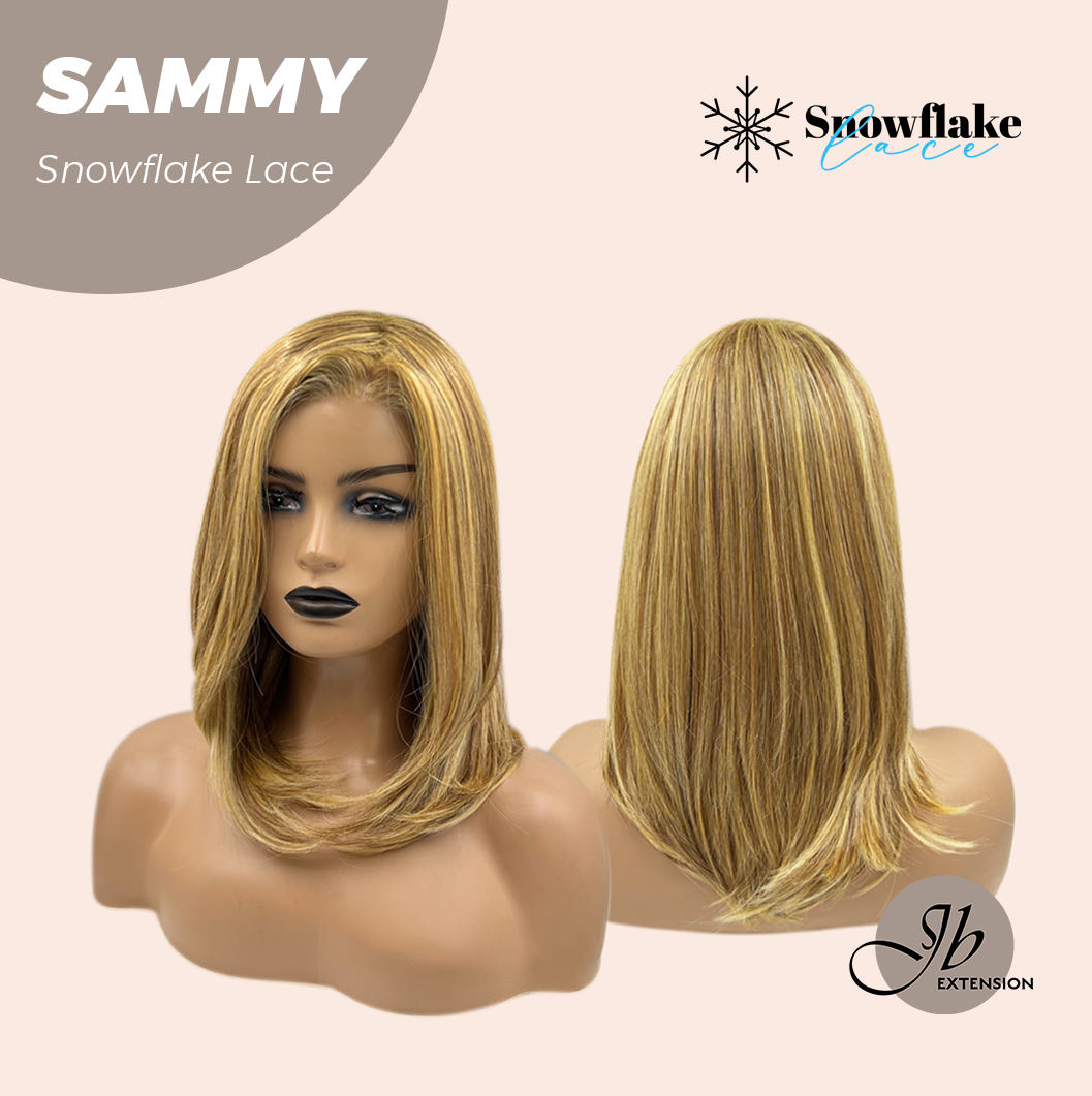 [FINAL SALE] JBEXTENSION 15 Inches Honey Blonde Pre-Cut Snowflake Lace Frontlace Glueless Wig SAMMY【PERMATEASE】【BENDY EAR TABS】- S/M