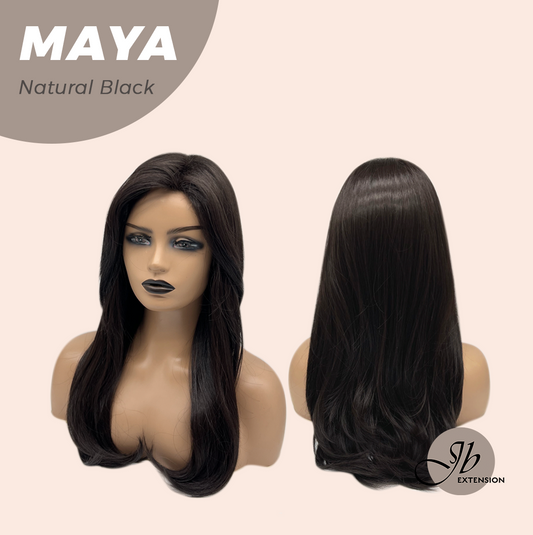 [FINAL SALE] JBEXTENSION 22 Inches Natural Black Women Fashion Full Machine Wig MAYA NATURAL BLACK【PLUS PERMATEASE】【BENDY EAR TABS】