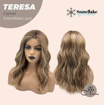 [FINAL SALE] JBEXTENSION 18 Inches Camel Pre-Cut Snowflake Lace Frontlace Glueless Wig TERESA CAMEL【PERMATEASE】【BENDY EAR TABS】- M/L