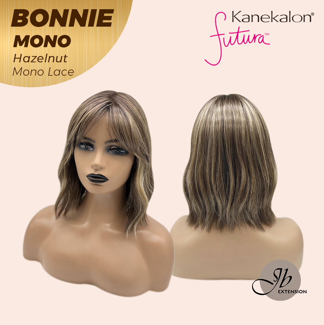 JBEXTENSION BONNIE MONO Full Monofilament Handmade Full Lace Full Hand Tied Wig 12 Inches Hazelnut Mono Lace Handmade Futura Fiber Glueless Wig BONNIE MONO HAZELNUT【BENDY EAR TABS】
