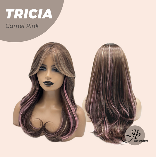 JBEXTENSION 23 Inches Curly Camel Pink Wig TRICIA CAMEL PINK
