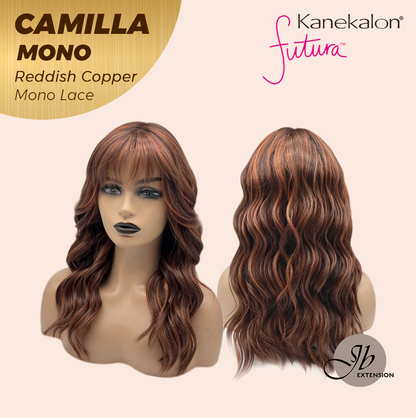 JBEXTENSION CAMILLA MONO Monofilament Handmade Wig 6X5 Full Monofilament Hand Tied Top Wig 20 Inches Reddish Copper Mono Lace Wig With Anti-slip Silicone Strips Glueless Wig CAMILLA MONO REDDISH COPPER【BENDY EAR TABS】