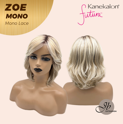 JBEXTENSION ZOE MONO Monofilament Handmade Wig 6X5 Full Monofilament Hand Tied Top Wig 11 Inches Mix Blonde Mono Lace Wig with Anti-slip Silicone Strips Glueless Wig ZOE MONO - MIX BLONDE【BENDY EAR TABS】