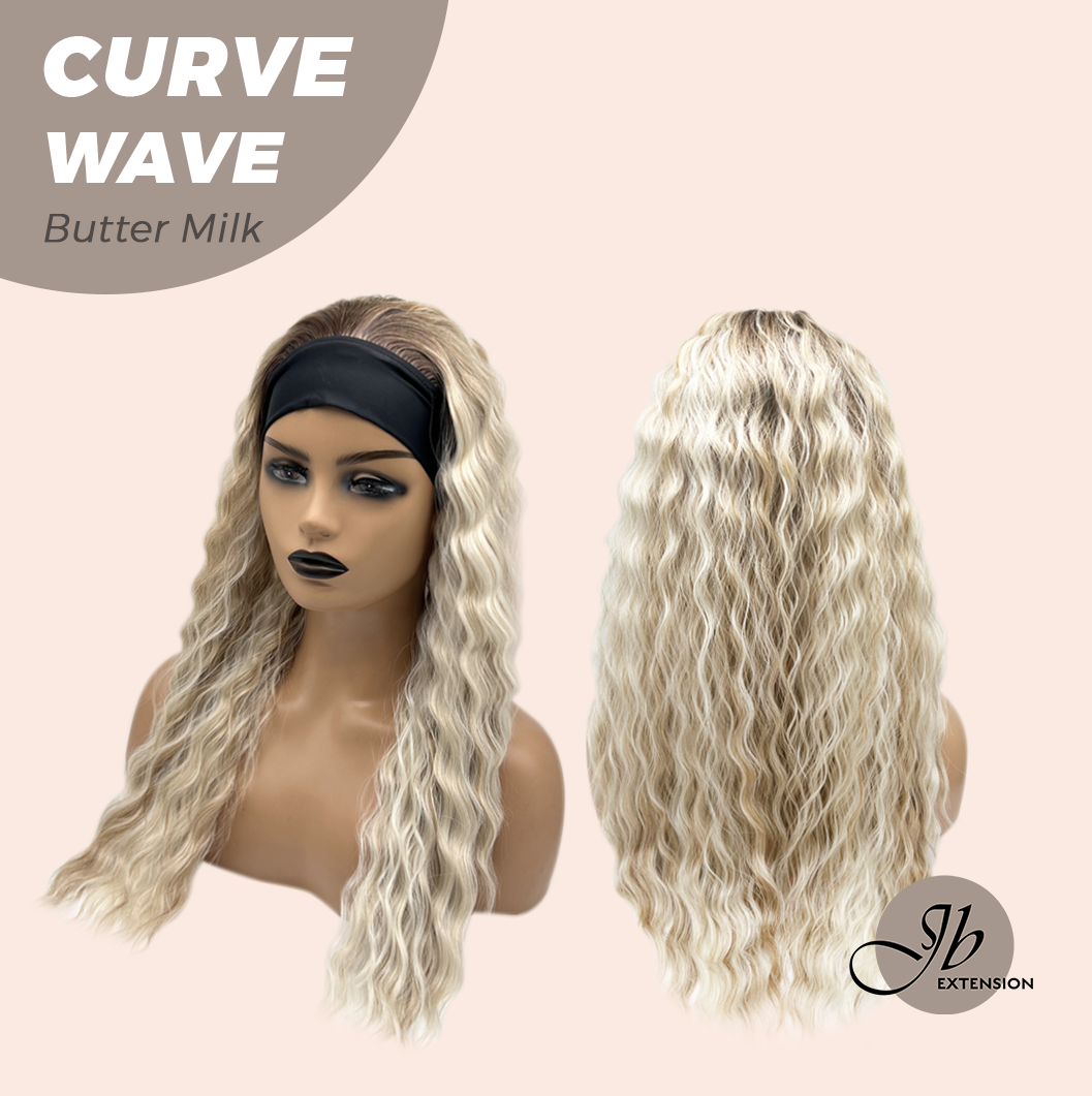 JBEXTENSION 26 Inches Long Wave Butter Milk Headband Wig CURVE WAVE - BUTTER MILK