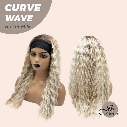 JBEXTENSION 26 Inches Long Wave Butter Milk Headband Wig CURVE WAVE - BUTTER MILK