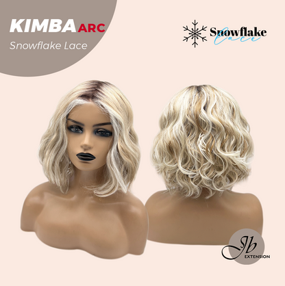 JBEXTENSION 12 Inches Mix Blonde Pre-Cut Arc Snowflake Lace Frontlace Glueless Wig KIMBA【BENDY EAR TABS】