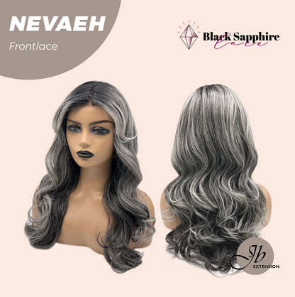 [FINAL SALE] JBEXTENSION 20 Inches Salt and Pepper Curly Pre-Cut Frontlace Glueless Black Sapphire Wig NEVAEH【BENDY EAR TABS】