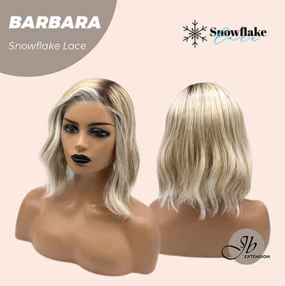JBEXTENSION 12 Inches Blonde Curly Pre-Cut Side Part Snowflake Lace Frontlace Glueless Wig BARBARA【BENDY EAR TABS】