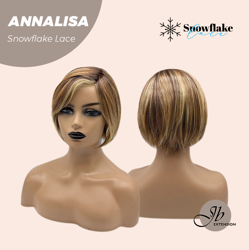 [PRE-ORDER] JBEXTENSION 10 Inches Bob Cut Mix Copper Pre-Cut Side Part Snowflake Lace Frontlace Glueless Wig ANNALISA【BENDY EAR TABS】