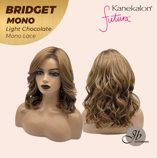 JBEXTENSION BRIDGET MONO Monofilament Handmade Wig 6X5 Full Monofilament Hand Tied Top Wig 15 Inches Light Chocolate Mono Lace Wig With Anti-slip Silicone Strips Glueless Wig BRIDGET MONO LIGHT CHOCOLATE【BENDY EAR TABS】