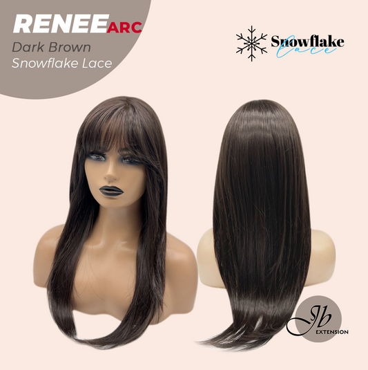 [FINAL SALE] JBEXTENSION 21 Inches Dark Brown Pre-Cut Arc Snowflake Lace Frontlace Glueless Wig RENEE DARK BROWN【BENDY EAR TABS】