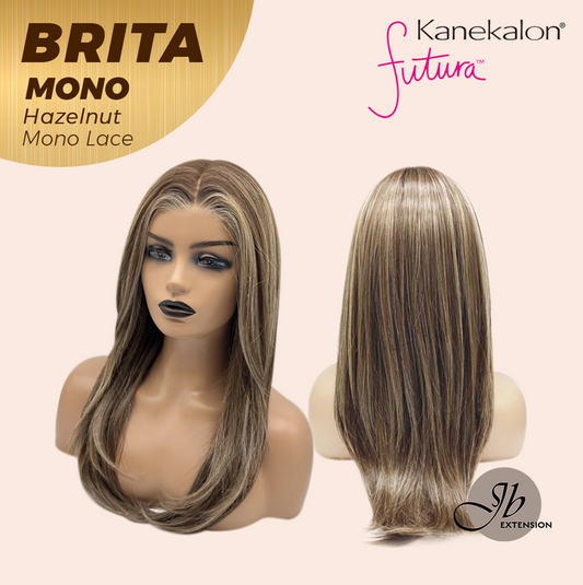 JBEXTENSION BRITA MONO Monofilament Handmade Wig 6X5 Full Monofilament Hand Tied Top Wig 22 Inches Hazelnut Mono Lace Wig Glueless Wig BRITA MONO - HAZELNUT【BENDY EAR TABS】
