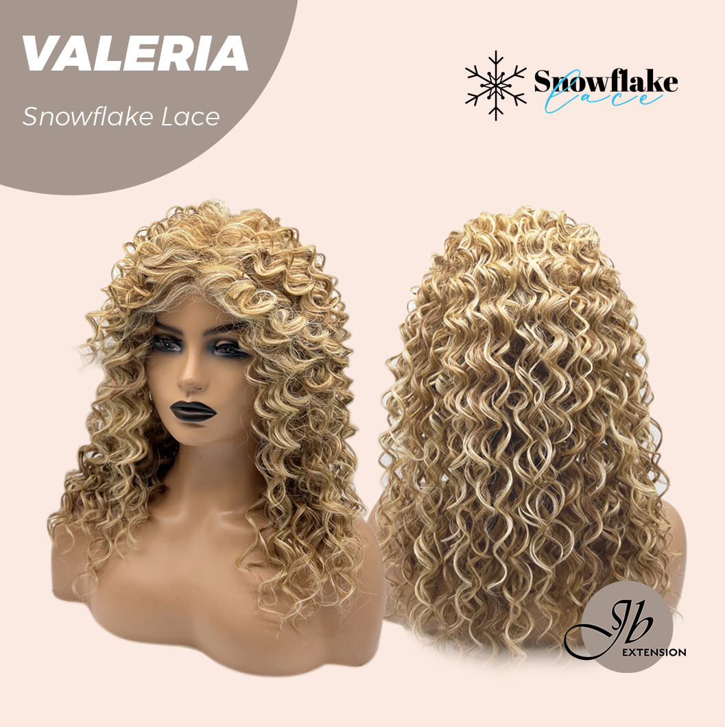 [FINAL SALE] JBEXTENSION 18 Inches Deep Curly Raw Sugar Blonde Pre-Cut Snowflake Lace Frontlace Glueless Wig VALERIA【PERMATEASE】【BENDY EAR TABS】