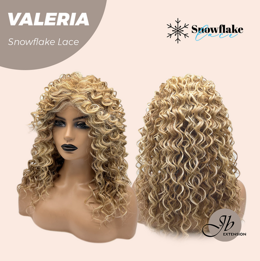 [FINAL SALE] JBEXTENSION 18 Inches Deep Curly Raw Sugar Blonde Pre-Cut Snowflake Lace Frontlace Glueless Wig VALERIA【PERMATEASE】【BENDY EAR TABS】