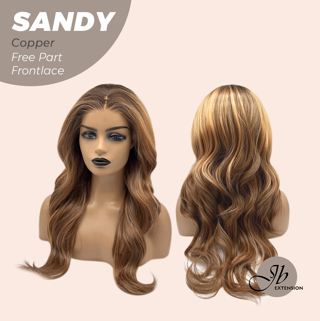 JBEXTENSION 24 Inches Copper Curly 13X6 Lace Free Part Frontlace Glueless Wig SANDY COPPER