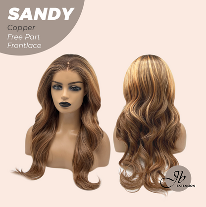 JBEXTENSION 24 Inches Copper Curly 13X6 Lace Free Part Frontlace Glueless Wig SANDY COPPER