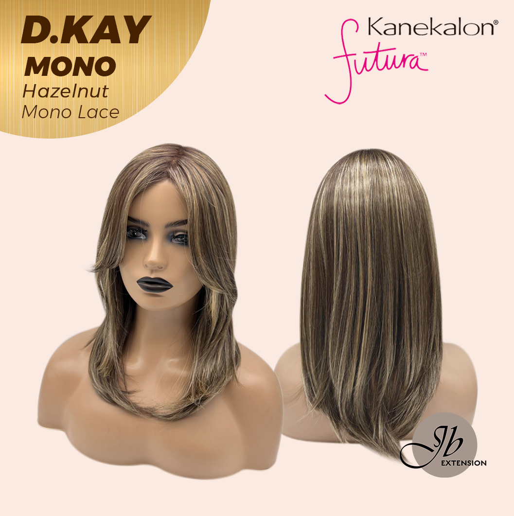 JBEXTENSION D.KAY MONO Partial Monofilament Wig 18 Inches Hazelnut Partial Mono Lace Glueless Women Fashion Wig D.KAY MONO HAZELNUT【BENDY EAR TABS】