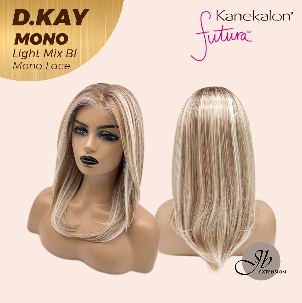 JBEXTENSION D.KAY MONO Partial Monofilament Wig 18 Inches Light Mix Blonde Partial Mono Lace Glueless Women Fashion Wig D.KAY MONO LIGHT MIX BLONDE【BENDY EAR TABS】