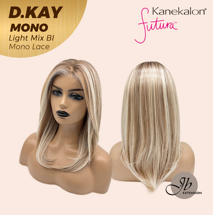 JBEXTENSION D.KAY MONO Partial Monofilament Wig 18 Inches Light Mix Blonde Partial Mono Lace Glueless Women Fashion Wig D.KAY MONO LIGHT MIX BLONDE【BENDY EAR TABS】