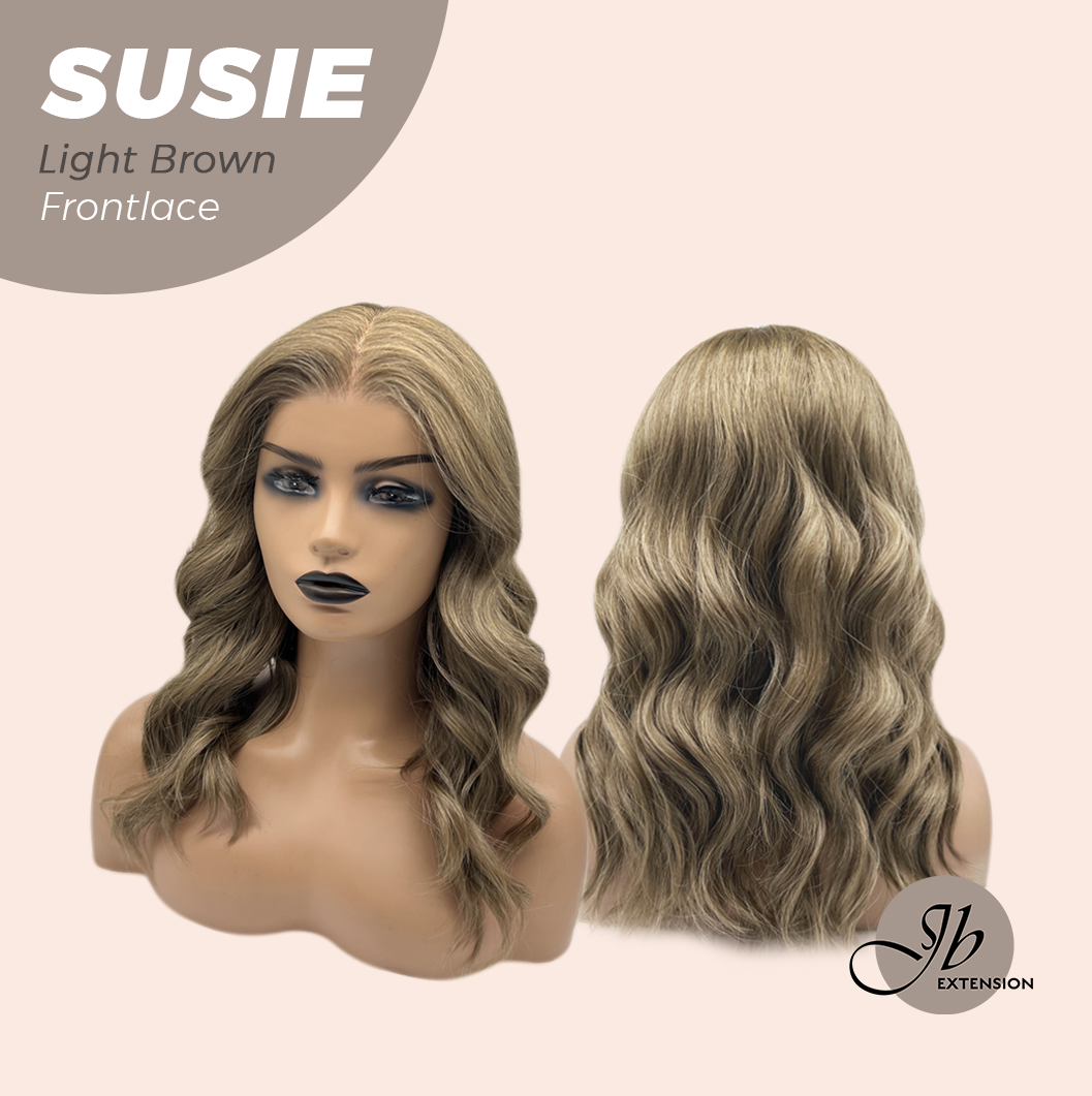 [FINAL SALE] JBEXTENSION 16 Inches Light Brown Women Pre-Cut Frontlace Glueless Wig SUSIE LIGHT BROWN