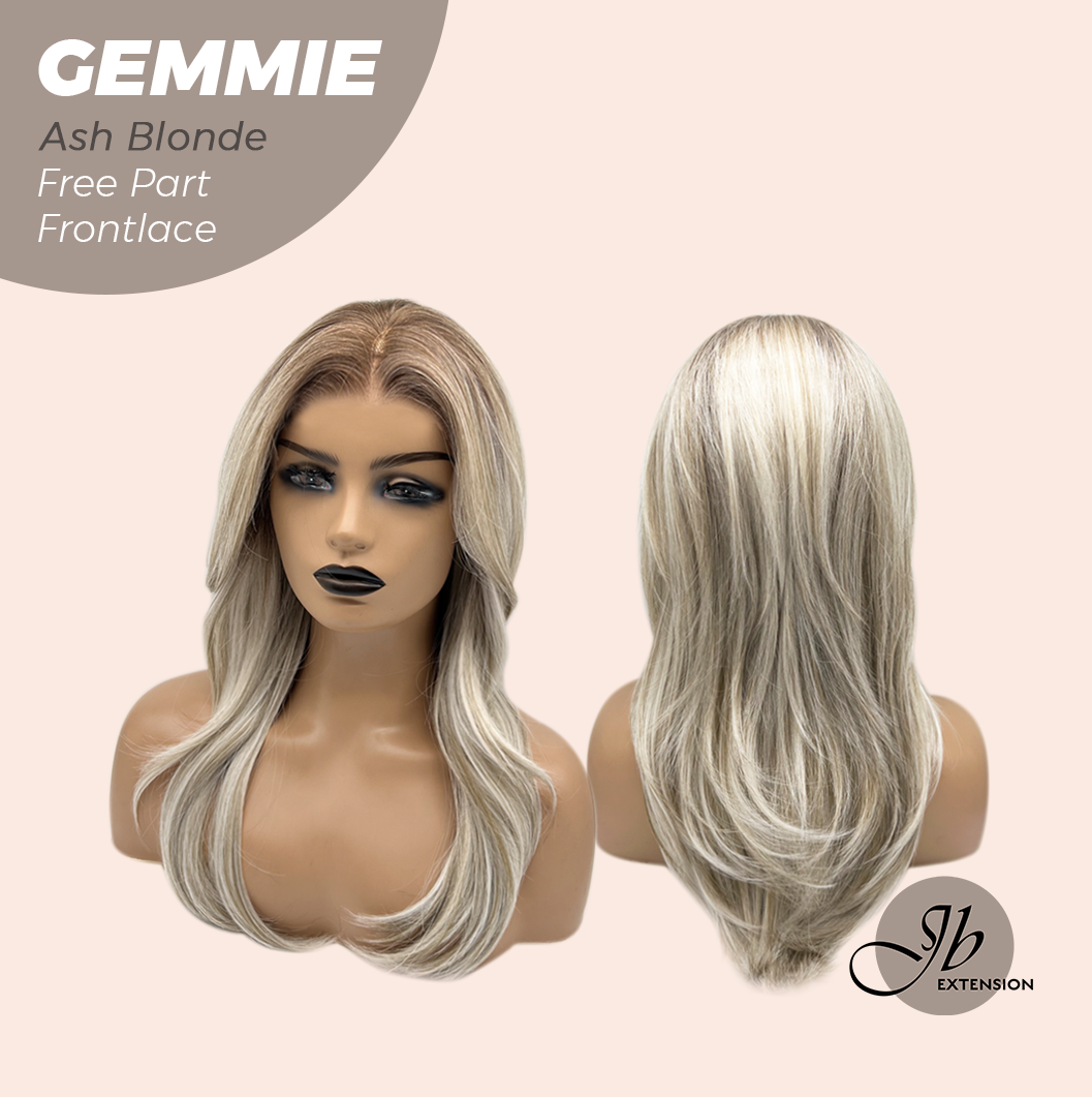 [FINAL SALE] JBEXTENSION 20 Inches Ash Blonde Pre-Cut Free Part Frontlace Glueless Wig GEMMIE ASH BLONDE