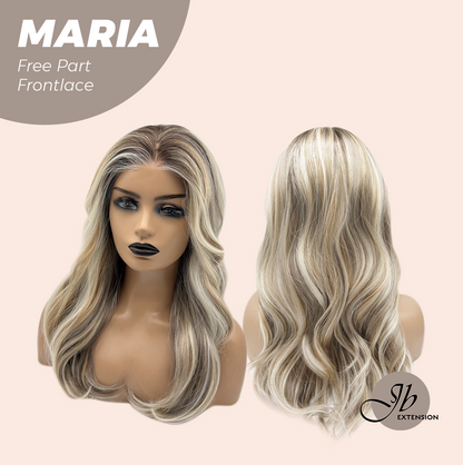 JBEXTENSION 20 Inches Silver Sand Blonde Curly 13X6 Lace Free Part Frontlace Glueless Wig MARIA