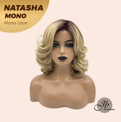 [FINAL SALE] JBEXTENSION NATASHA MONO Monofilament Handmade Wig 6X5 Full Monofilament Hand Tied Top Wig 12 Inches Honey Blonde Mono Lace Wig Glueless Wig NATASHA MONO【BENDY EAR TABS】