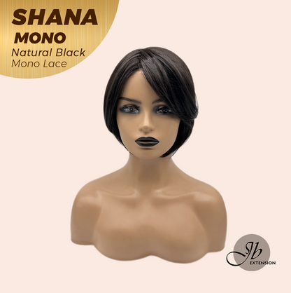 [FINAL SALE] JBEXTENSION SHANA MONO Monofilament Handmade Wig 6X5 Full Monofilament Hand Tied Top Wig 10 Inches Natural Black Mono Lace Handmade Futura Fiber Wig With Anti-slip Silicone Strips Glueless Wig SHANA MONO NATURAL BLACK【BENDY EAR TABS】