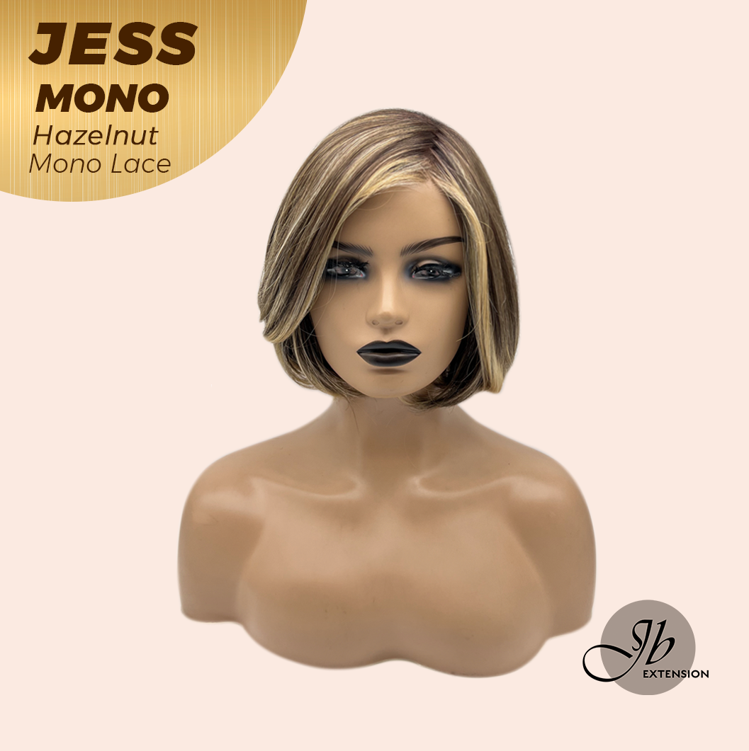 [PRE-ORDER] JBEXTENSION JESS MONO Monofilament Handmade Wig 6X5 Full Monofilament Hand Tied Top Wig 10 Inches Hazelnut Mono Lace Wig With Anti-slip Silicone Strips Glueless Wig JESS MONO HAZELNUT【BENDY EAR TABS】