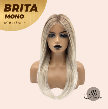 JBEXTENSION BRITA MONO Monofilament Handmade Wig 6X5 Full Monofilament Hand Tied Top Wig 22 Inches Light Blonde Mono Lace Wig Glueless Wig BRITA MONO - LIGHT BLONDE【BENDY EAR TABS】