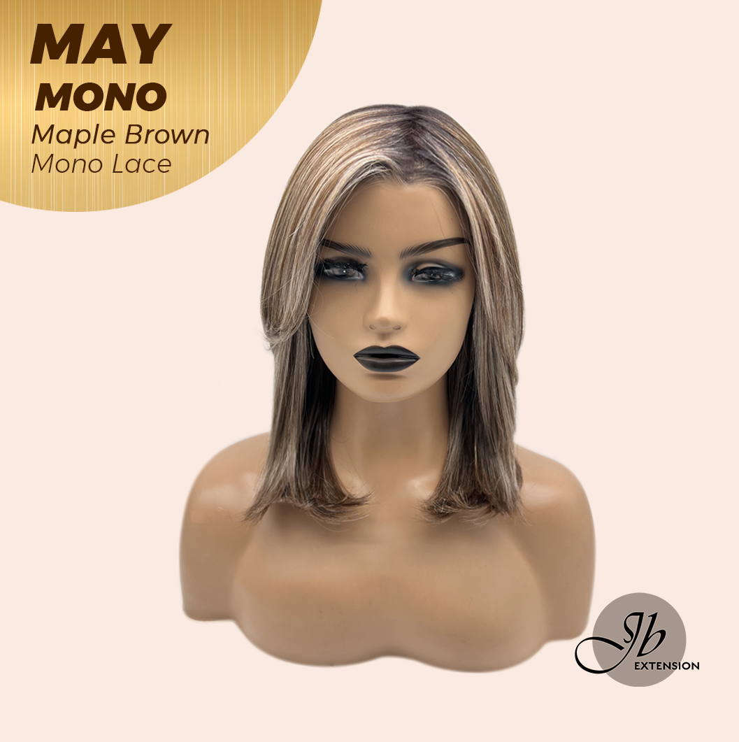 [PRE-ORDER] JBEXTENSION MAY MONO Monofilament Handmade Wig 6X5 Full Monofilament Hand Tied Top Wig 14 Inches Maple Brown Mono Lace Wig with Anti-slip Silicone Strips Glueless Wig MAY MONO - MAPLE BROWN【BENDY EAR TABS】