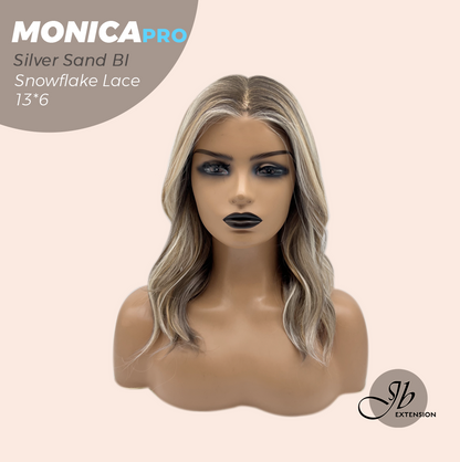 [PRE-ORDER] JBEXTENSION 16 Inches Silver Sand Blonde Pre-Cut 13X6 Free Part Snowflake Lace Frontlace Glueless Wig MONICA PRO - SILVER SAND BLONDE【BENDY EAR TABS】