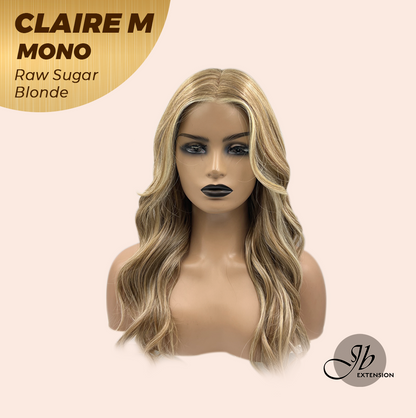 JBEXTENSION CLAIRE MONO Partial Monofilament Wig 22 Inches Raw Sugar Blonde Partial Mono Lace Glueless Wig CLAIRE MONO RAW SUGAR BLONDE【BENDY EAR TABS】