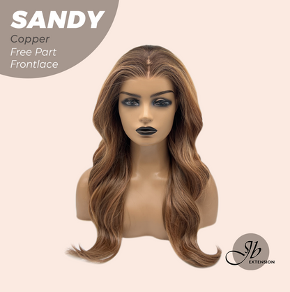 JBEXTENSION 24 Inches Copper Curly 13X6 Lace Free Part Frontlace Glueless Wig SANDY COPPER