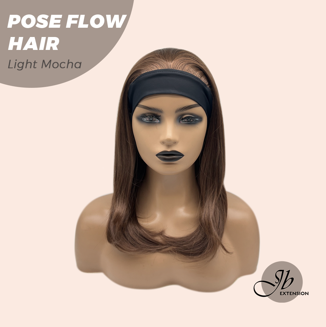 JBEXTENSION 18 Inches Light Mocha Headband Wig POSE FLOW HAIR - LIGHT MOCHA
