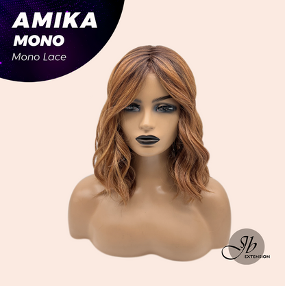 [FINAL SALE] JBEXTENSION AMIKA MONO Monofilament Handmade Wig 6X5 Full Monofilament Hand Tied Top Wig 14 Inches Copper Curly Mono Lace Wig Glueless Black Sapphire Wig AMIKA MONO【BENDY EAR TABS】