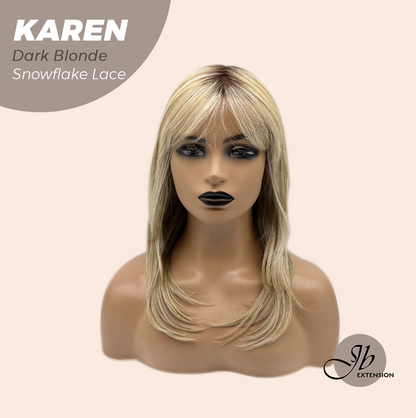 [PRE-ORDER] JBEXTENSION 18 Inches Dark Blonde Pre-Cut Arc Snowflake Lace Frontlace Glueless Wig KAREN DARK BLONDE【BENDY EAR TABS】