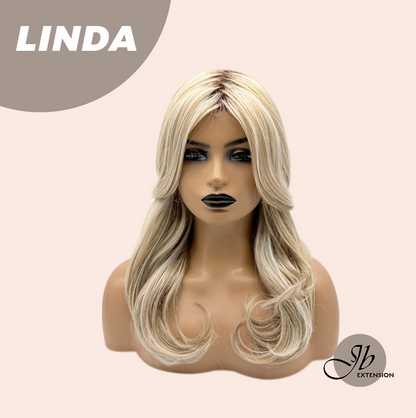 [FINAL SALE] JBEXTENSION 18 Inches Blonde Women Fashion Full Machine Wig LINDA【PLUS PERMATEASE】【BENDY EAR TABS】